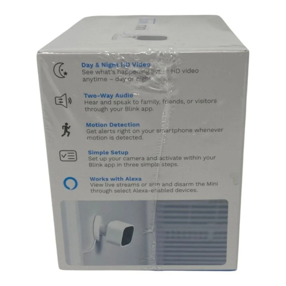 Blink Mini Indoor Plug-In HD‎ Smart Security Camera Two Way Audio Motion NEW